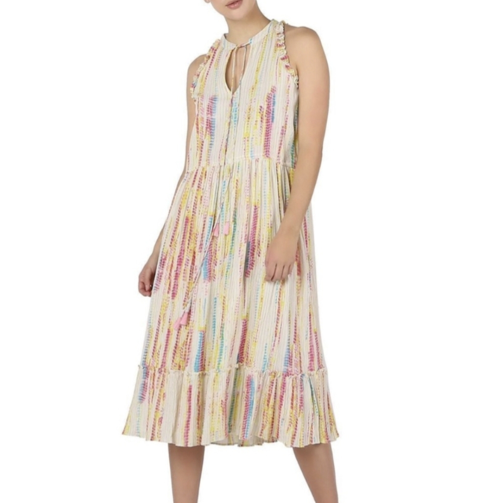 BLACK TAPE Womens Sunshine Burst Pullover Lined Sleeveless Midi Summer Dress NEW